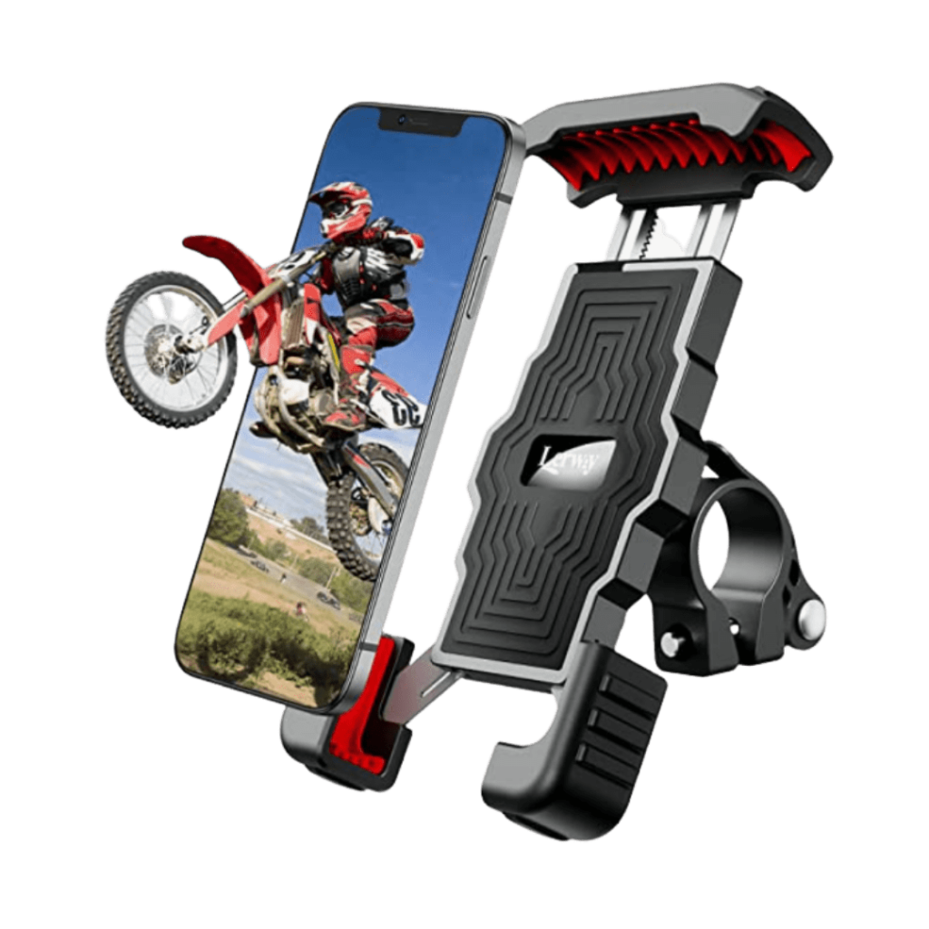 Quad Lock TOPRUI Porta Cellulare Moto, Universale Porta Telefono Per Moto E Biciclette Impermeabile Antipolvere E Antiurto Con Rotazione A 360° Toccare ID Viso ID Compatibile Con Smartphone Da 4,5"a 6,8" Nero