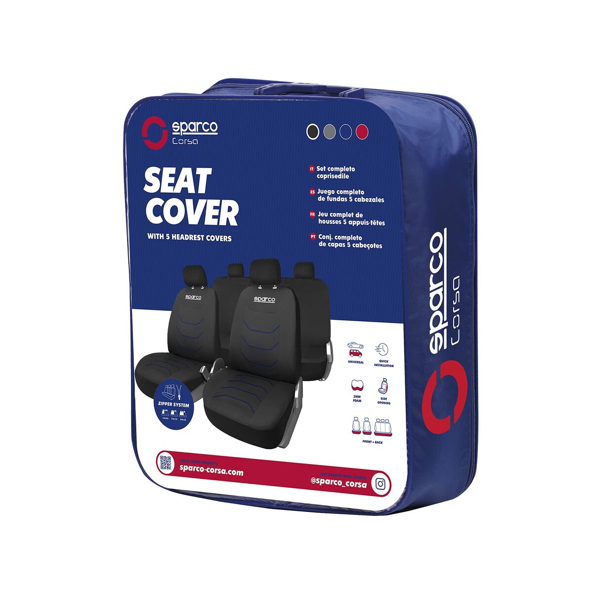 SPARCO Seat Covers Corsa (Black & Blue)